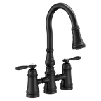 MOEN S73204BL Weymouth Two-Handle High Arc Pulldown Kitchen Faucet - Matte Black