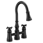 MOEN S73204BL Weymouth Two-Handle High Arc Pulldown Kitchen Faucet - Matte Black