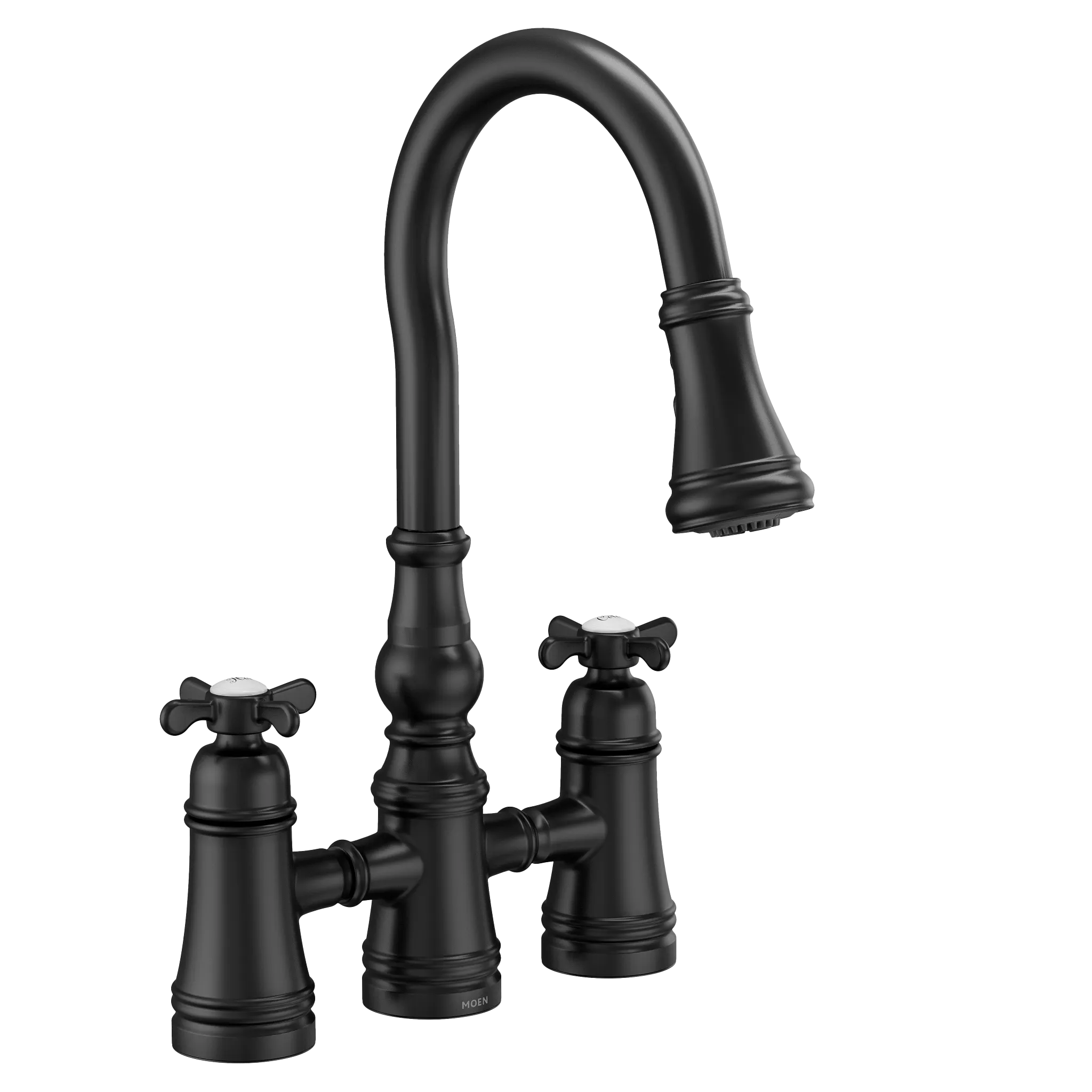 MOEN S73204BL Weymouth Two-Handle High Arc Pulldown Kitchen Faucet - Matte Black