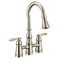 MOEN S73204NL Weymouth Two-Handle High Arc Pulldown Kitchen Faucet - Polished Nickel
