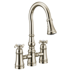 MOEN S73204NL Weymouth Two-Handle High Arc Pulldown Kitchen Faucet - Polished Nickel