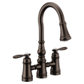MOEN S73204ORB Weymouth Two-Handle High Arc Pulldown Kitchen Faucet - Oil Rubbed Bronze