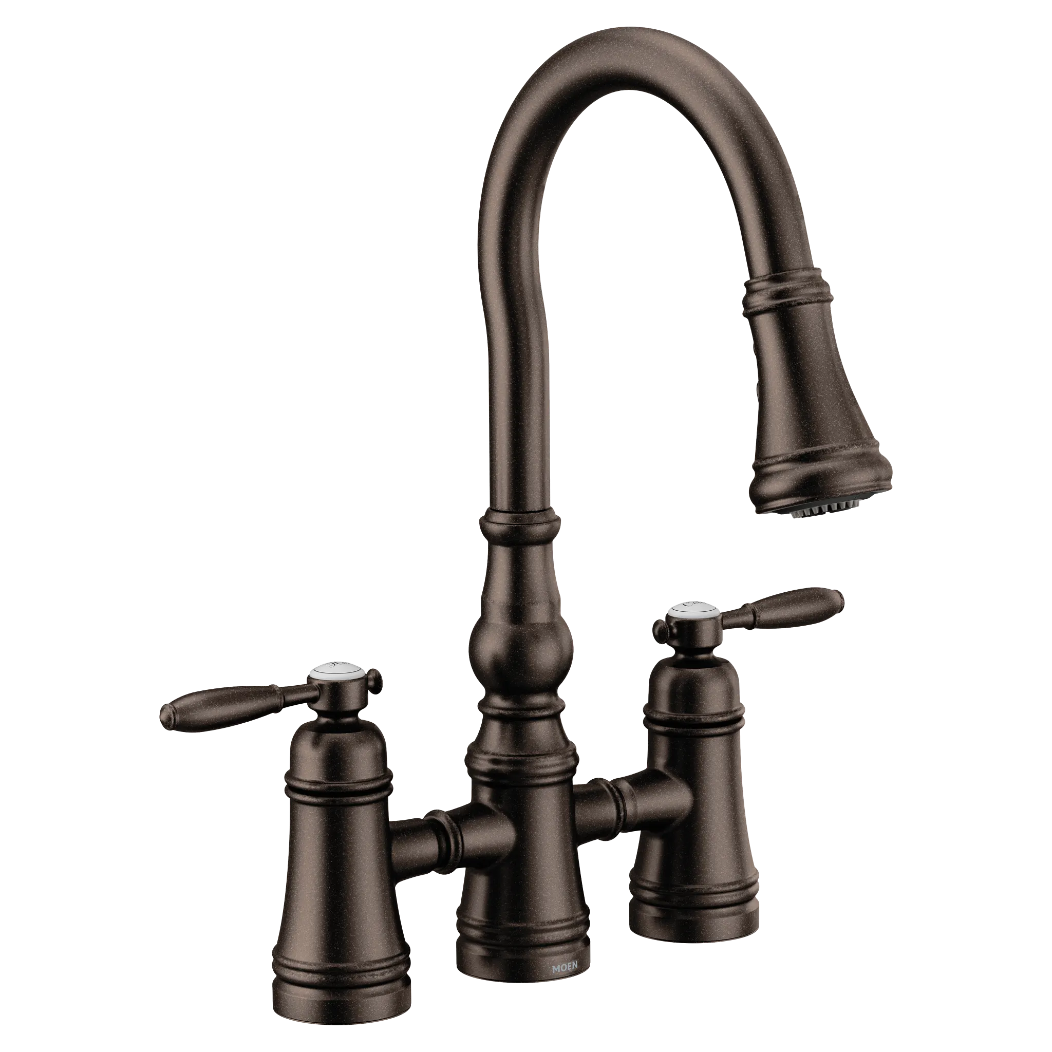MOEN S73204ORB Weymouth Two-Handle High Arc Pulldown Kitchen Faucet - Oil Rubbed Bronze