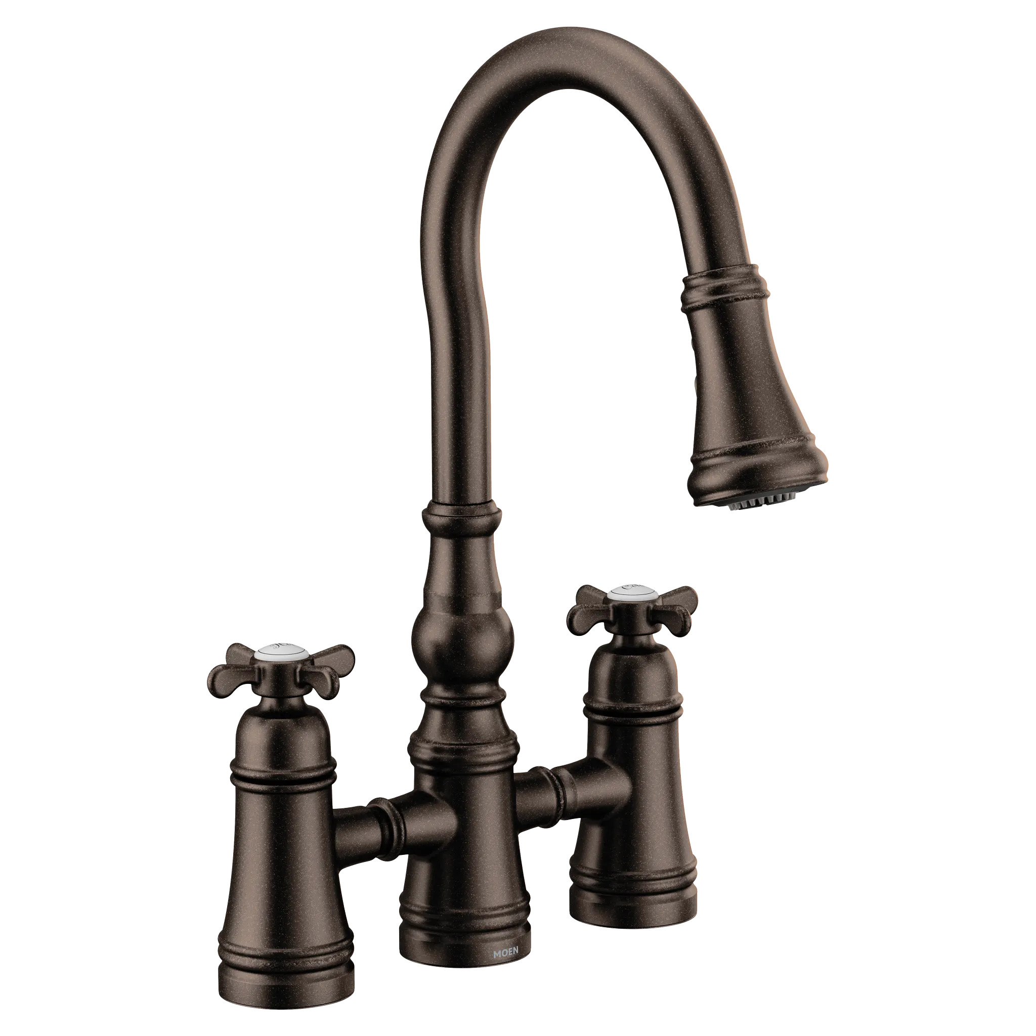 MOEN S73204ORB Weymouth Two-Handle High Arc Pulldown Kitchen Faucet - Oil Rubbed Bronze