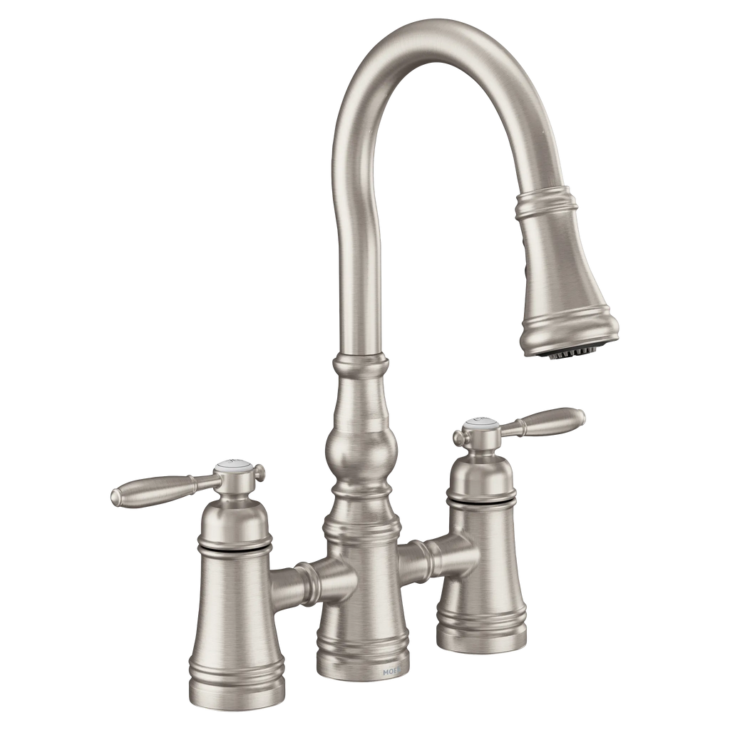 MOEN S73204SRS Weymouth Two-Handle High Arc Pulldown Kitchen Faucet - Spot Resist Stainless