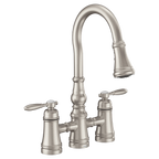 MOEN S73204SRS Weymouth Two-Handle High Arc Pulldown Kitchen Faucet - Spot Resist Stainless
