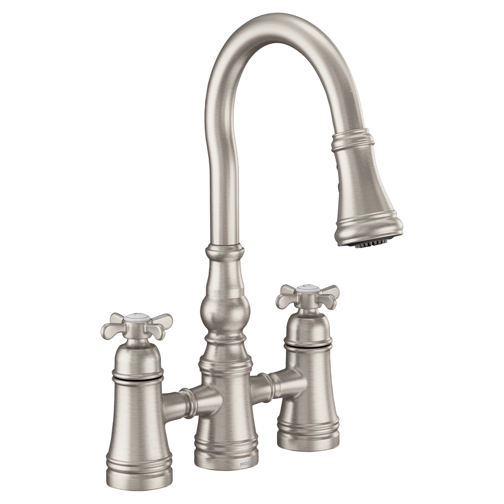 MOEN S73204SRS Weymouth Two-Handle High Arc Pulldown Kitchen Faucet - Spot Resist Stainless