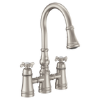 MOEN S73204SRS Weymouth Two-Handle High Arc Pulldown Kitchen Faucet - Spot Resist Stainless