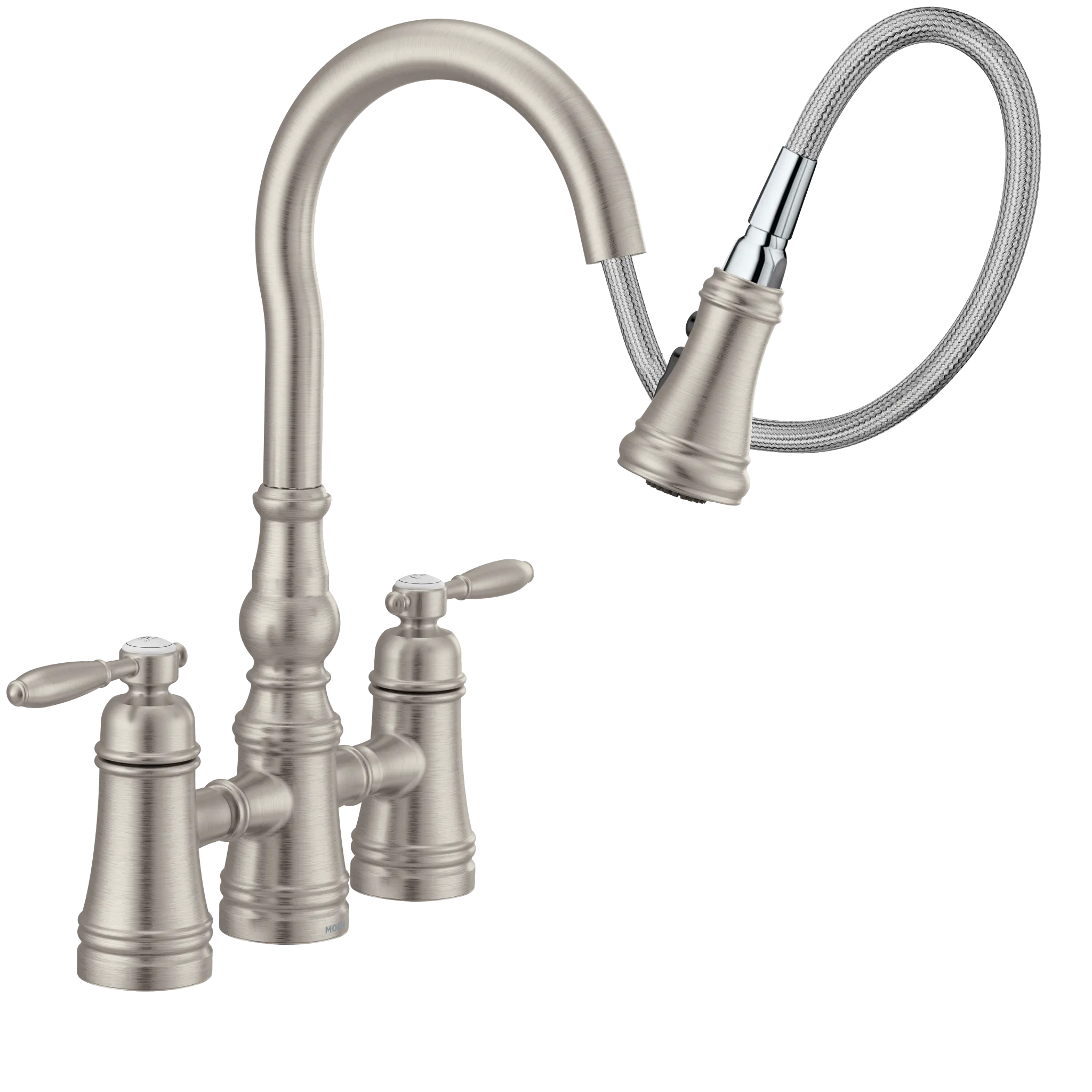 MOEN S73204SRS Weymouth Two-Handle High Arc Pulldown Kitchen Faucet - Spot Resist Stainless