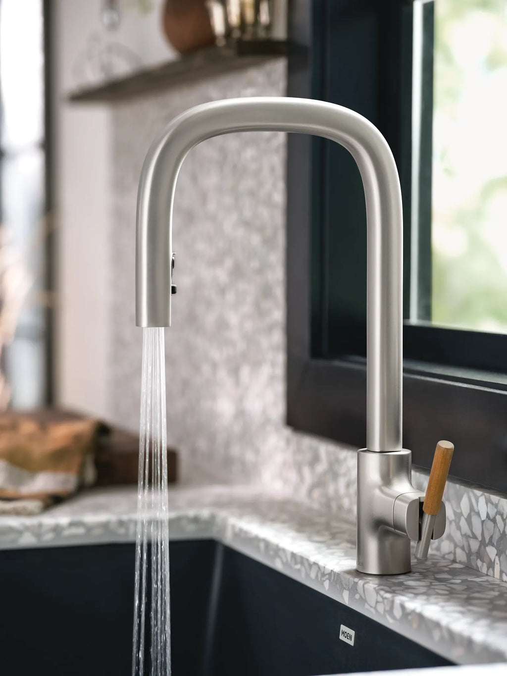 MOEN S74001SRS Tenon One-Handle High Arc Pulldown Kitchen Faucet - Spot Resist Stainless