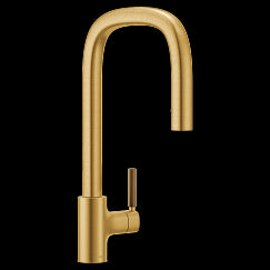 MOEN S74001BG Tenon Brushed gold one-handle pulldown kitchen faucet, Brushed Gold