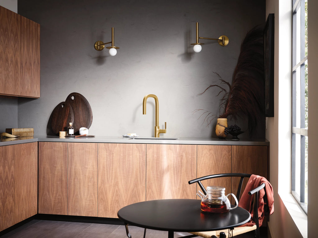 MOEN S74001BG Tenon One-Handle High Arc Pulldown Kitchen Faucet - Brushed Gold
