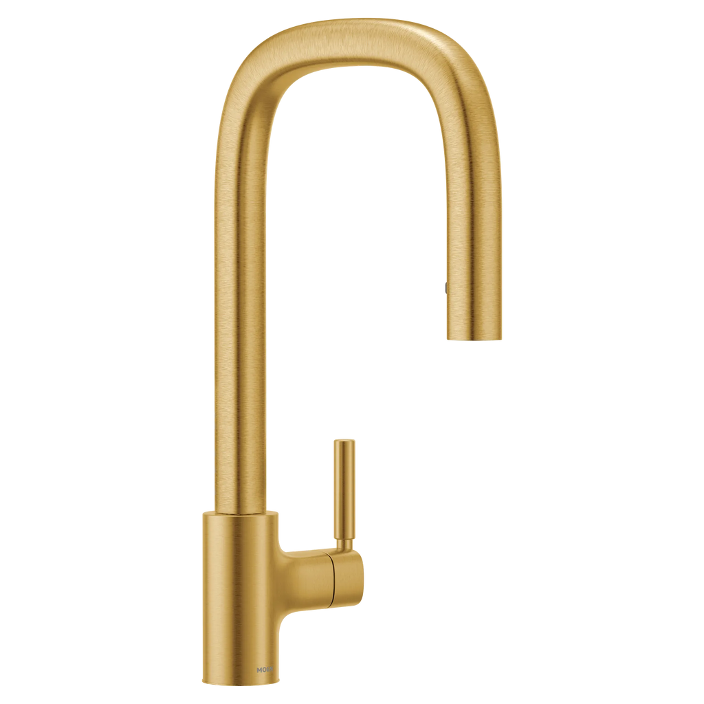 MOEN S74001BG Tenon One-Handle High Arc Pulldown Kitchen Faucet - Brushed Gold
