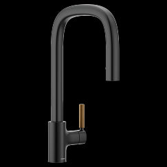 MOEN S74001BL Tenon Matte black one-handle pulldown kitchen faucet, Matte Black