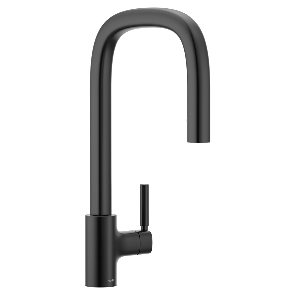 MOEN S74001BL Tenon One-Handle High Arc Pulldown Kitchen Faucet - Matte Black