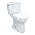 TOTO CST786CEFG#01 Drake Transitional Two-Piece Elongated 1.28 Gpf Universal Height Tornado Flush Toilet With Cefiontect - Cotton White