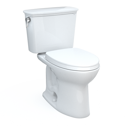 TOTO CST786CEFG#01 Drake Transitional Two-Piece Elongated 1.28 Gpf Universal Height Tornado Flush Toilet With Cefiontect - Cotton White