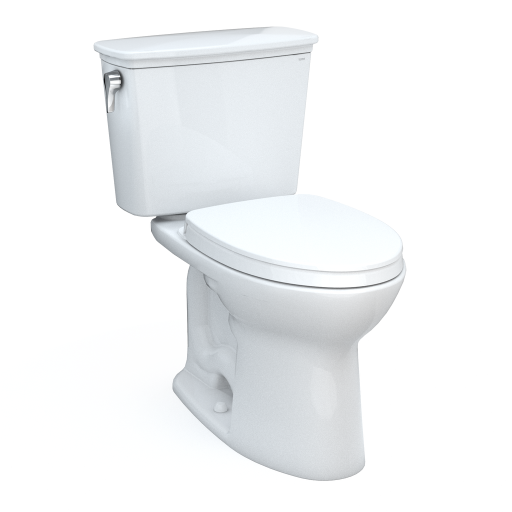 TOTO CST786CEFG.10#01 Drake Transitional Two-Piece Elongated 1.28 Gpf Universal Height Tornado Flush Toilet With 10 Inch Rough-In And Cefiontect - Cotton White