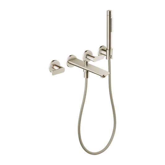 AXOR 49480831 Citterio C 3-Hole Wall-Mounted Tub Filler with 1.75 GPM Handshower and Holder - Polished Nickel