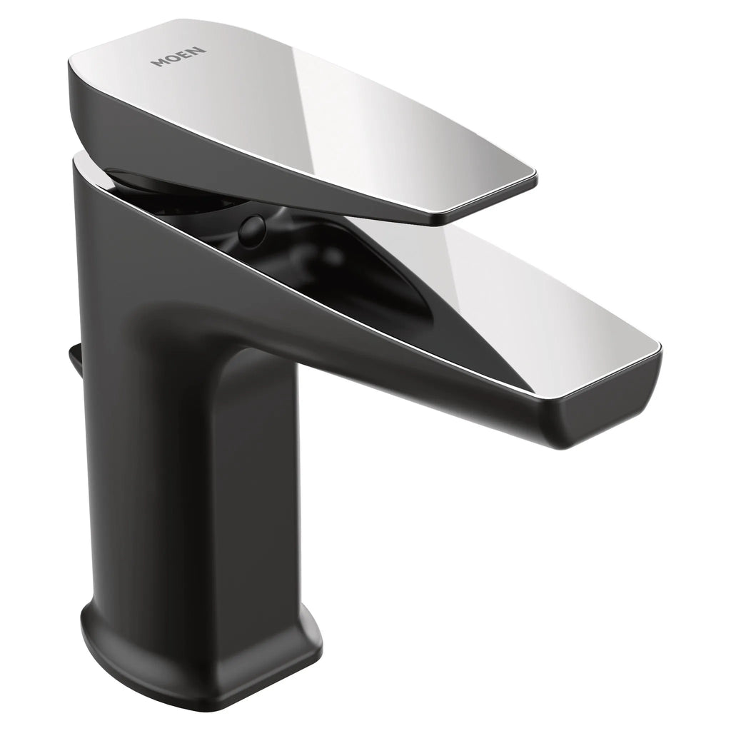 MOEN S8000BLC Via One-Handle Bathroom Sink Faucet - Matte Black/Chrome
