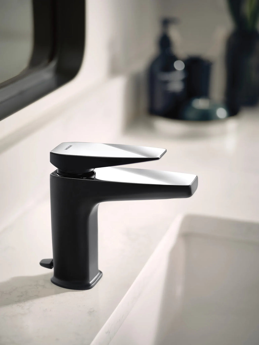 MOEN S8000BLC Via One-Handle Bathroom Sink Faucet - Matte Black/Chrome