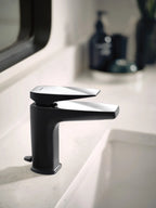 MOEN S8000BLC Via One-Handle Bathroom Sink Faucet - Matte Black/Chrome