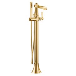 MOEN S931BG Flara  One-Handle Tub Filler Includes Hand Shower In Brushed Gold