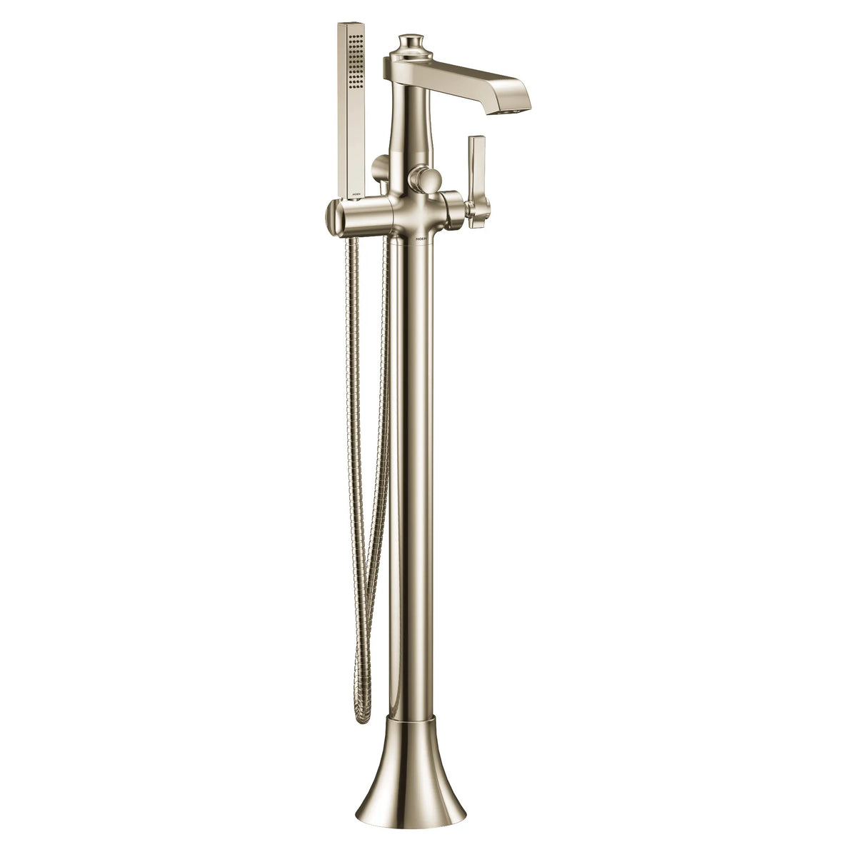 MOEN S931NL Flara One-Handle Tub Filler Includes Hand Shower - Polished Nickel