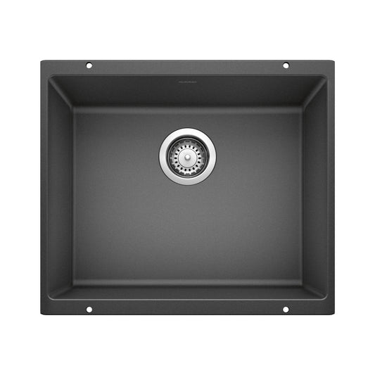 BLANCO 513428 Precis Precis SILGRANIT 21" Single Bowl Undermount Kitchen Sink - Anthracite in Anthracite