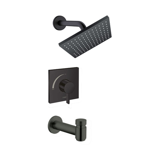 Hansgrohe 04961670 Vernis Shape Tub and Shower Trim Package with 2.5 GPM Single Function Shower Head in Matte Black
