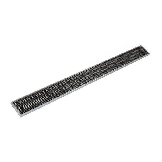 INFINITY DRAIN SAG 10096 BK S-AG 100 96" S-PVC Series Complete Kit with 4" Wedge Wire Grate in Matte Black