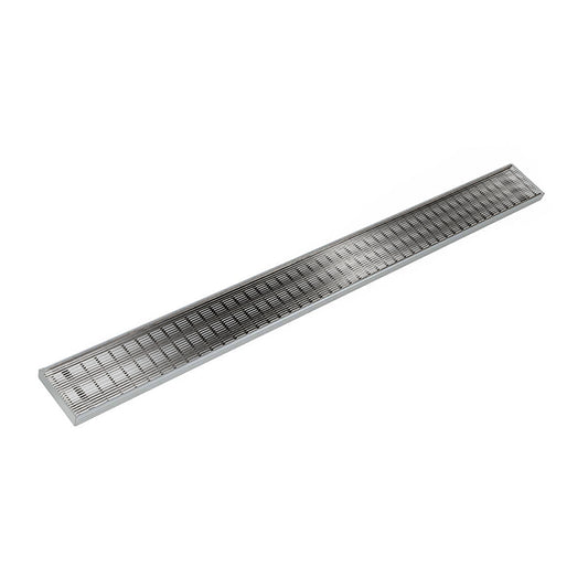 INFINITY DRAIN SAG 10072 PS SAG 100 72" S-PVC Series Complete Kit with 4" Wedge Wire Grate in Polished Stainless