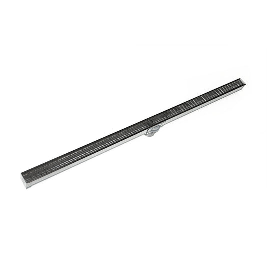 INFINITY DRAIN SAG 3896 BK S-AG 38 96" S-PVC Series Complete Kit with 1 1/2" Wedge Wire Grate in Matte Black