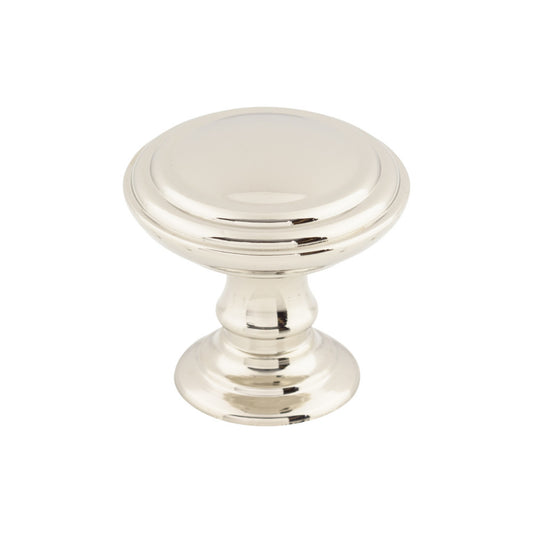 TOP KNOBS TK321PN Reeded 1 1/2" Diameter Round Knob - Polished Nickel