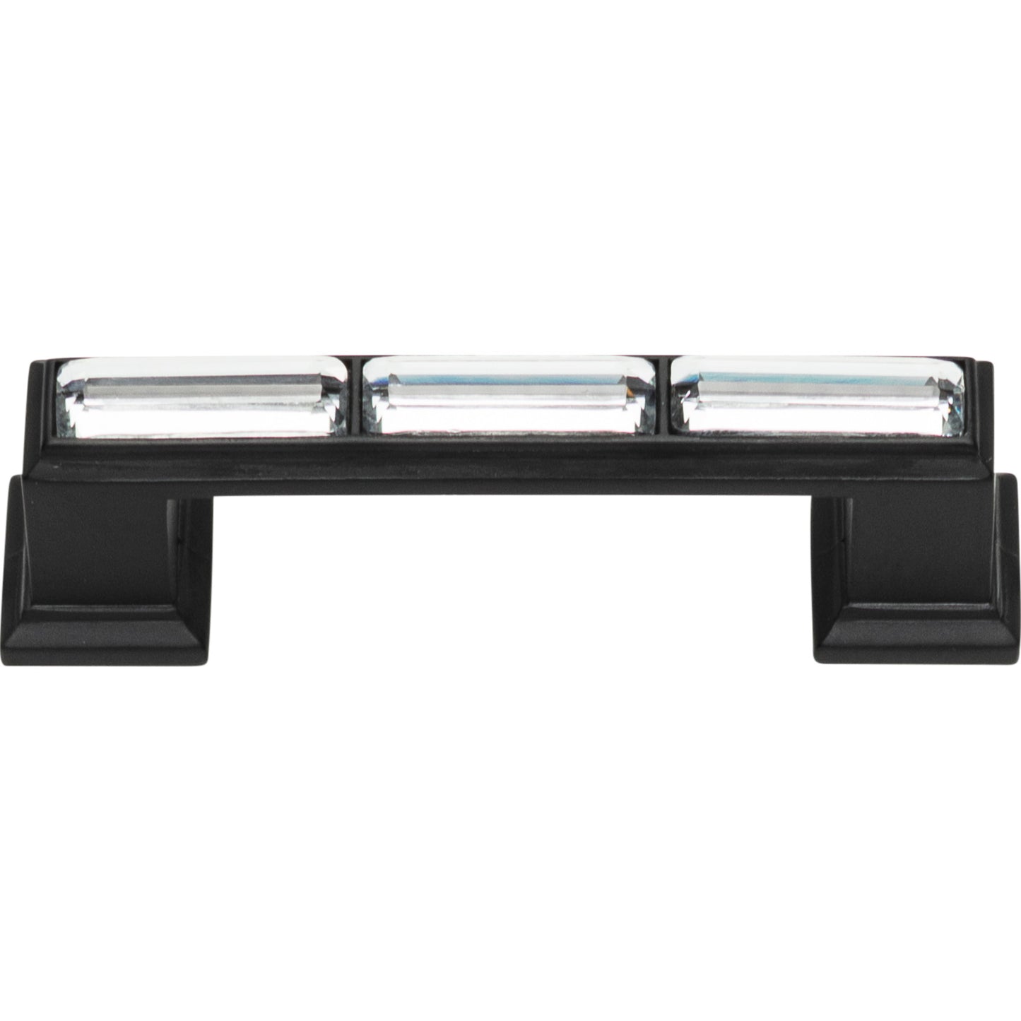 ATLAS 341-BL Legacy Crystal 3" Center to Center Bar Pull - Matte Black