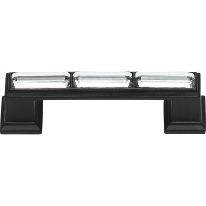 ATLAS 341-BL Legacy Crystal 3" Center to Center Bar Pull - Matte Black