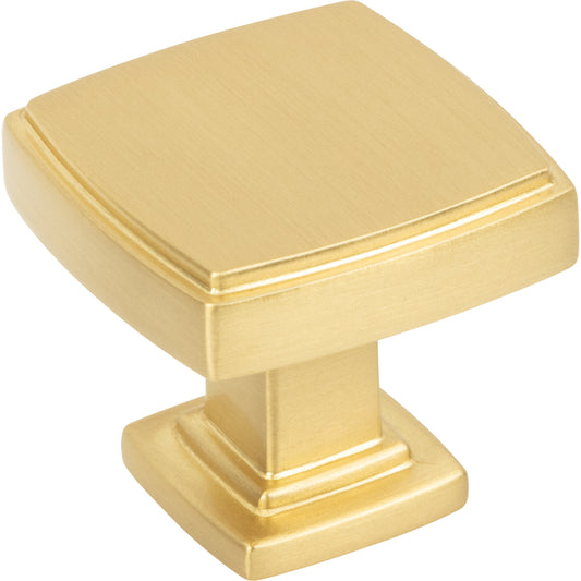 JEFFREY ALEXANDER 141BG Renzo 1-1/4" Diameter Square Knob - Brushed Gold