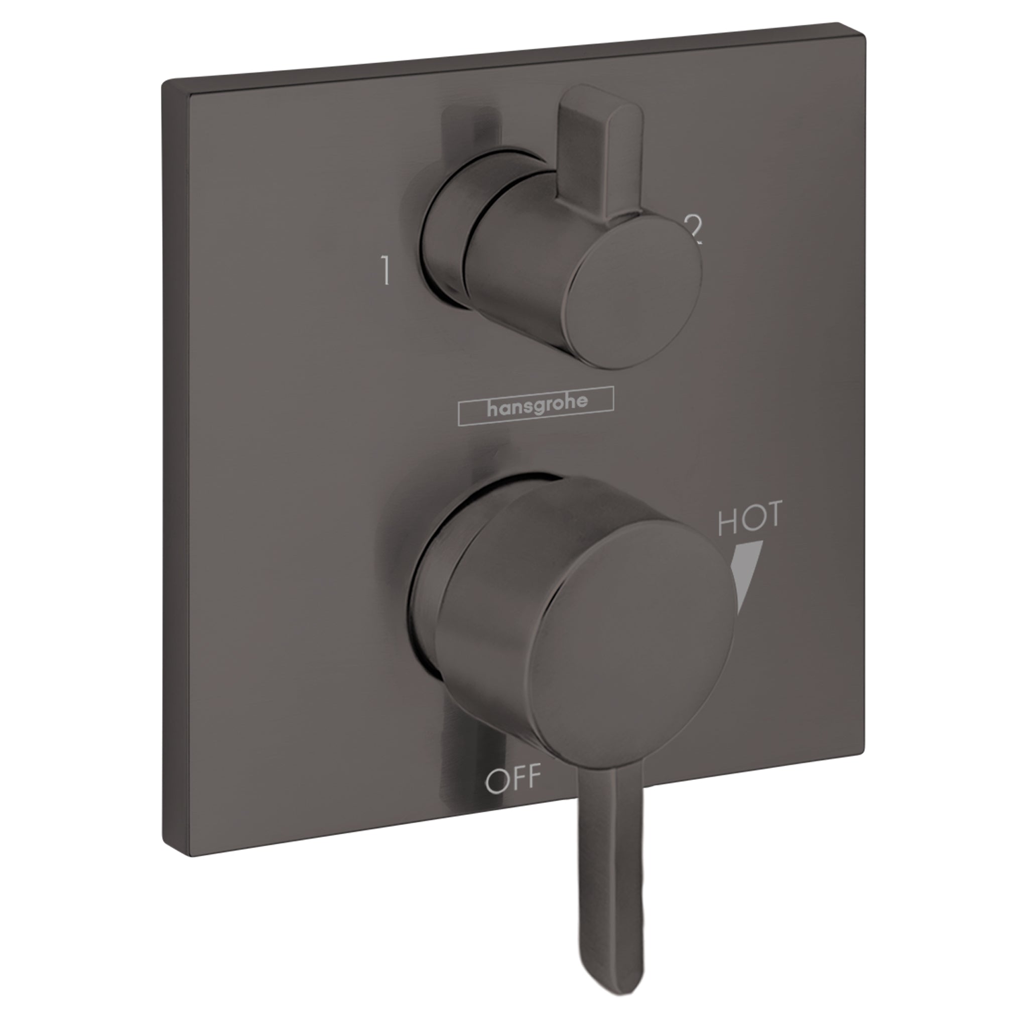 HANSGROHE 15862341 Ecostat Pressure Balance Trim Square with Diverter - Brushed Black Chrome