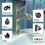 HANSGROHE 31300141 Metropol Classic Single-Hole Faucet 110 with Pop-Up Drain, 1.2 GPM - Brushed Bronze