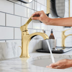 HANSGROHE 04810250 Locarno Single-Hole Faucet 110 with Pop-Up Drain, 1.2 GPM - Brushed Gold Optic