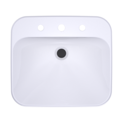 TOTO LT415.8G#01 Arvina Rectangular 20" Vessel Bathroom Sink With Cefiontect For 8 Inch Center Faucets - Cotton White