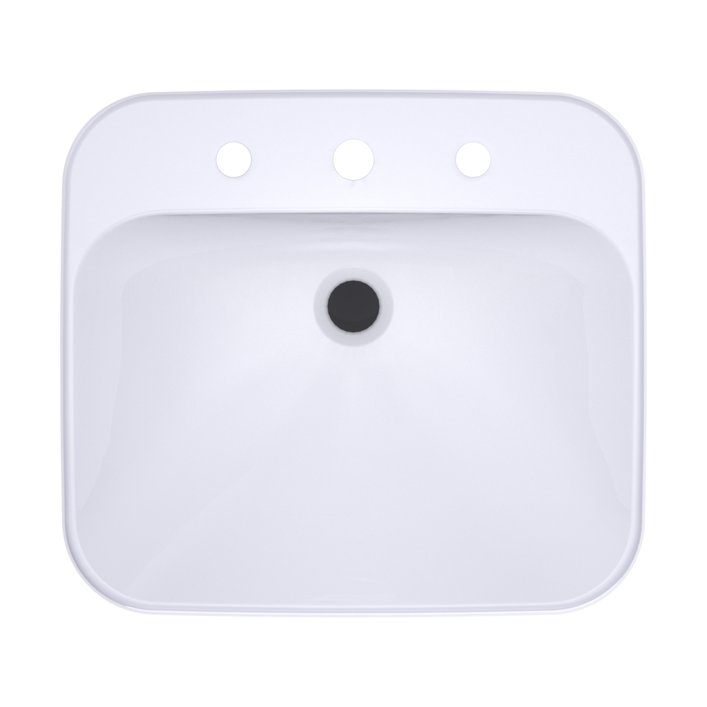 TOTO LT415.8G#01 Arvina Rectangular 20" Vessel Bathroom Sink With Cefiontect For 8 Inch Center Faucets - Cotton White