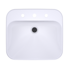 TOTO LT415.8G#01 Arvina Rectangular 20" Vessel Bathroom Sink With Cefiontect For 8 Inch Center Faucets - Cotton White