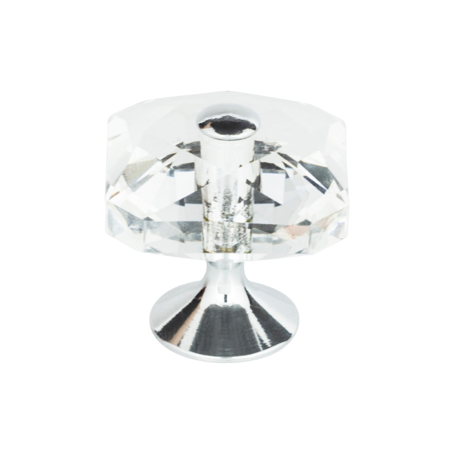 ATLAS 3209-CH Crystal 1 1/2" Length Square Knob , Polished Chrome
