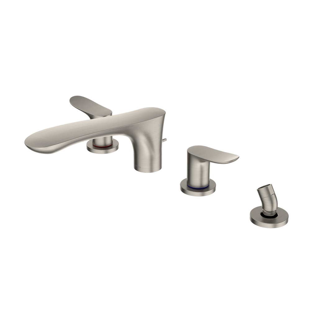 TOTO TBG01202U#BN Go Two-Handle Deck-Mount Roman Tub Filler Trim With Handshower - Brushed Nickel