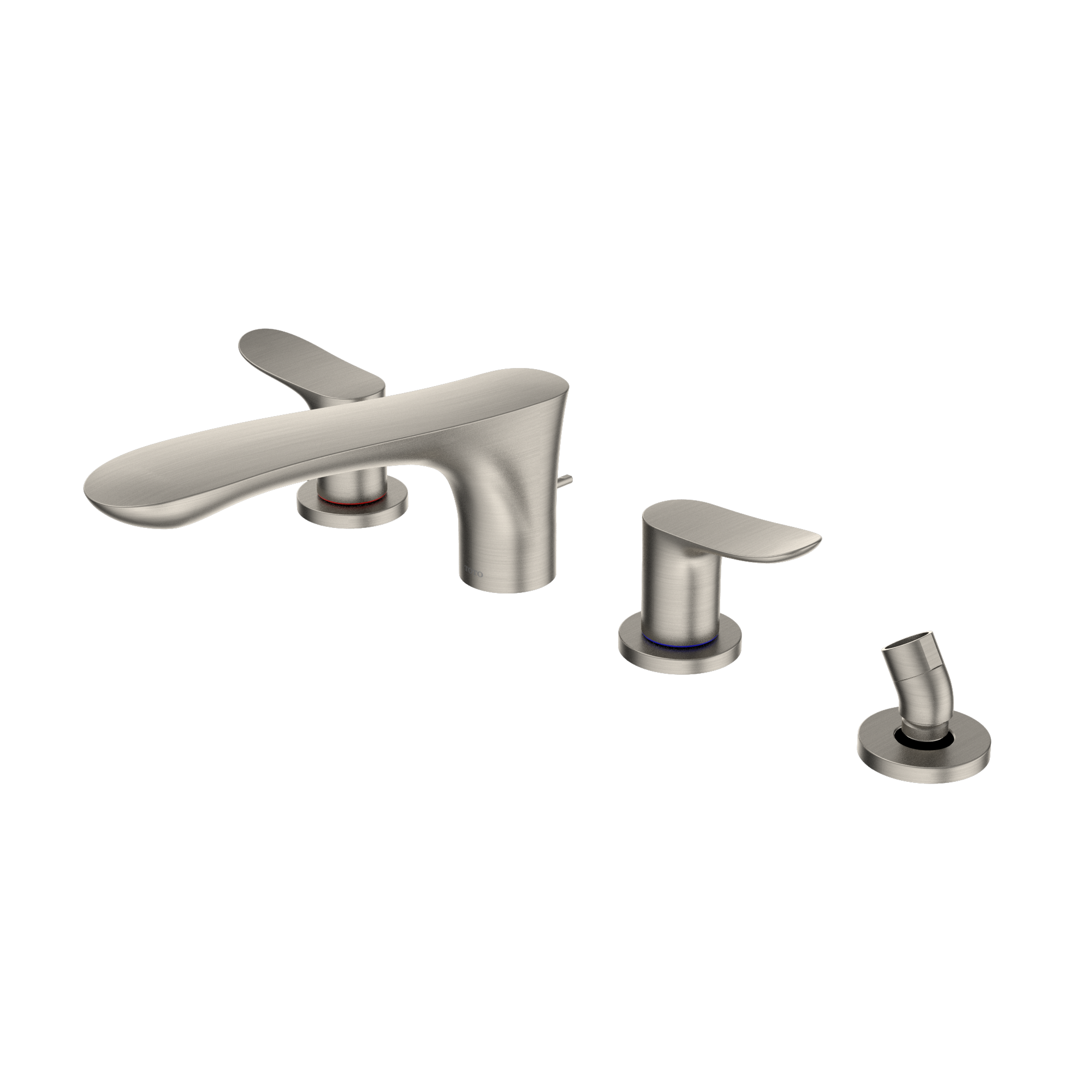 TOTO TBG01202U#BN Go Two-Handle Deck-Mount Roman Tub Filler Trim With Handshower - Brushed Nickel