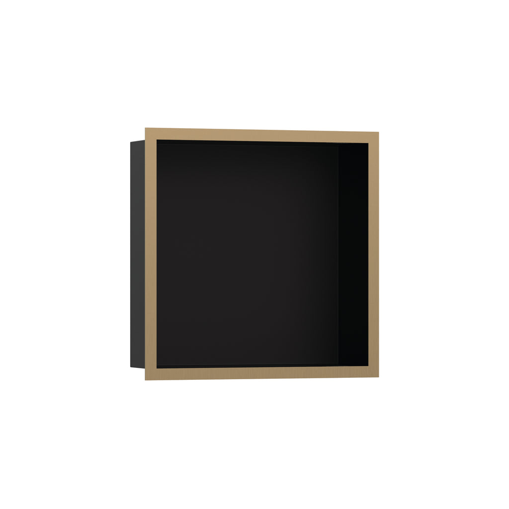 HANSGROHE 56098140 XtraStoris Individual Wall Niche Matte Black with Design Frame 12"x 12"x 4" - Brushed Bronze