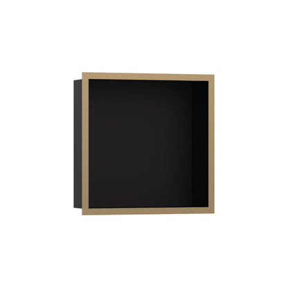 HANSGROHE 56098140 XtraStoris Individual Wall Niche Matte Black with Design Frame 12"x 12"x 4" - Brushed Bronze