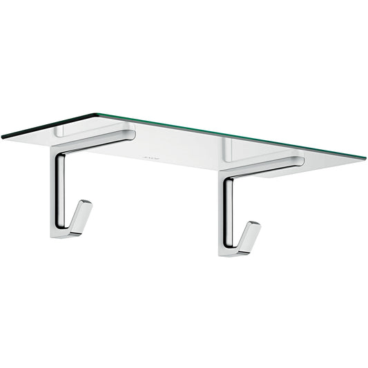 AXOR 42842000 Universal SoftSquare Towel Shelf with Robe Hooks - Chrome