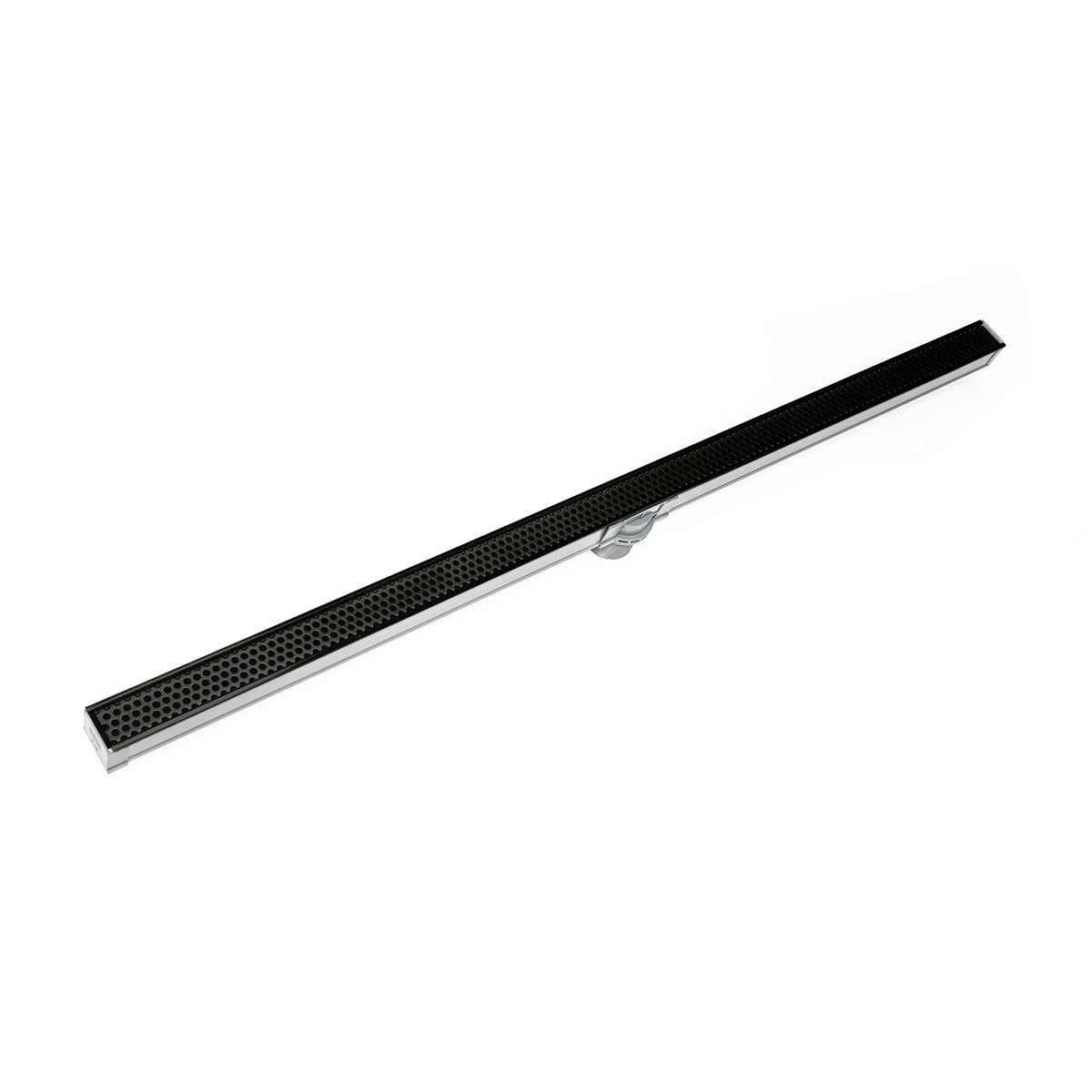 INFINITY DRAIN SDG 3860 BK S-DG 38 60" S-PVC Series Complete Kit with 1 1/2" Perforated Circle Pattern Grate in Matte Black